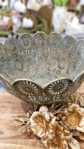 Misa Maroko tyrkysovo zlatá patina, priemer 27,5cm