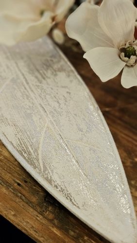 Drevená strieborná dekoračná misa, 51cm/13cm