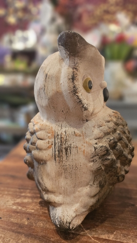 Sova,imitácia dreva, 19cm