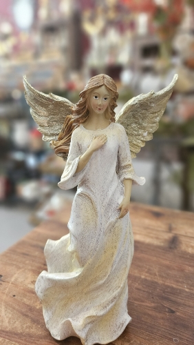 Anjel Epica,bielo zlatý, 21cm