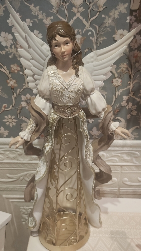 Anjel zlato béžové šaty-47cm