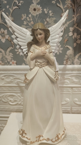 Anjel zlaté šaty, ornament-32cm
