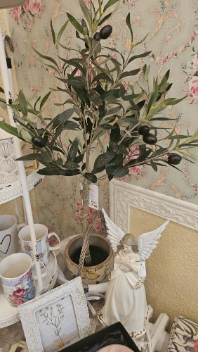 Dekorácia umelý stromček olivovník s olivami Olea Tree - 15*15*70 cm