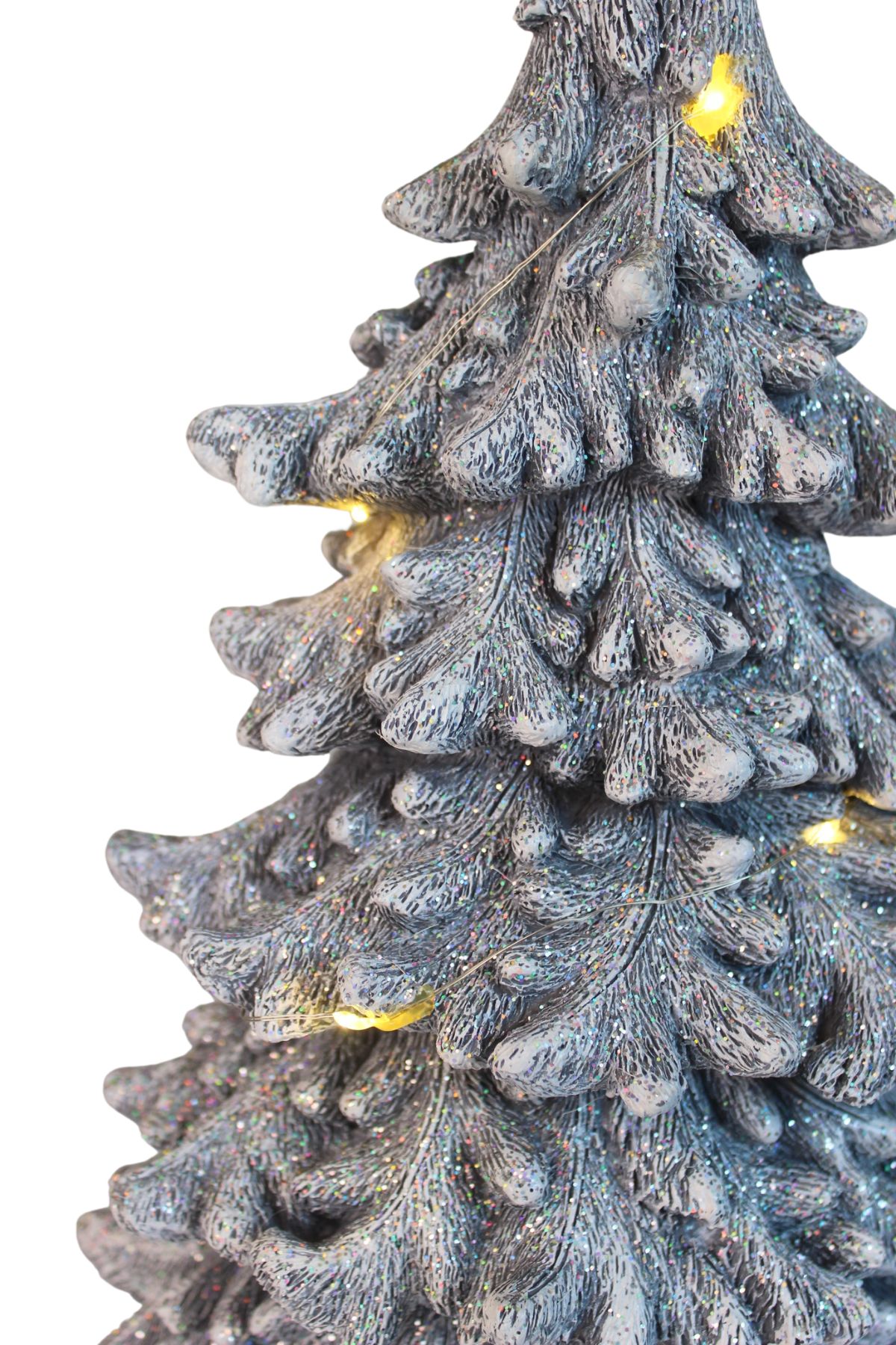 Strieborný svietiaci vianočný stromček 49cm