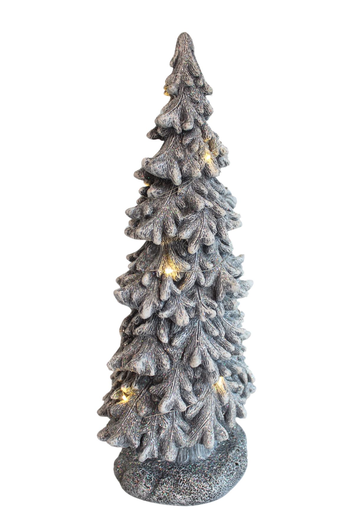 Strieborný svietiaci vianočný stromček 39cm