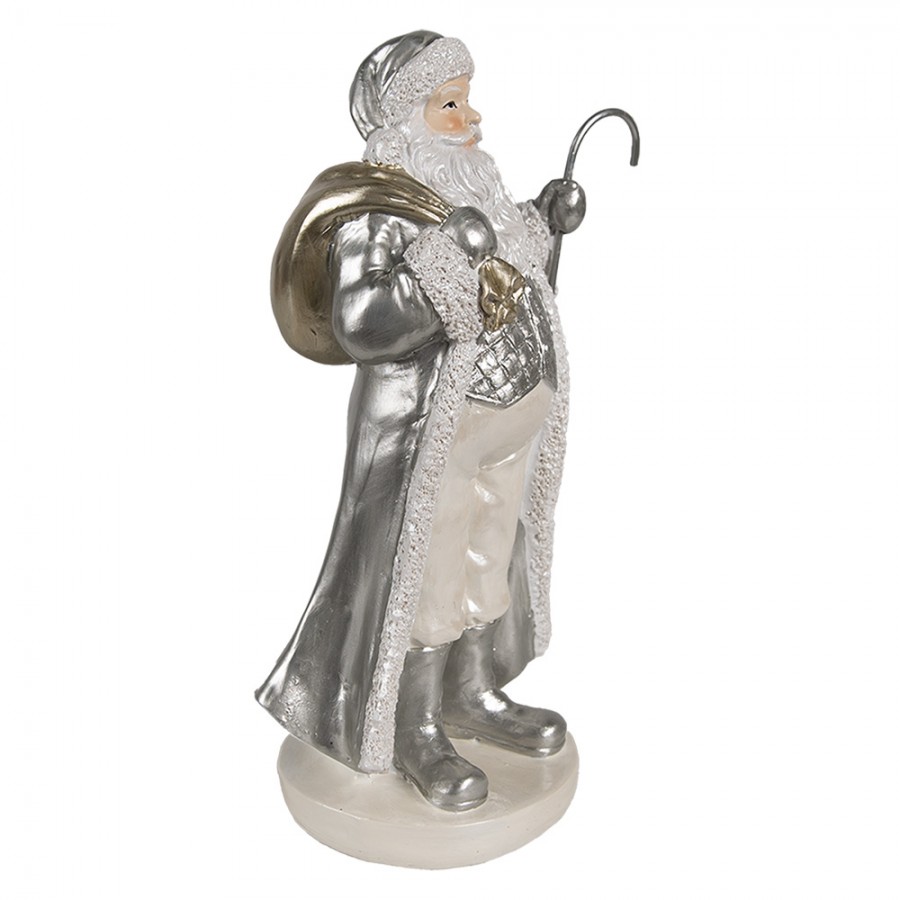 Santa Claus strieborný, 11x9x20 cm