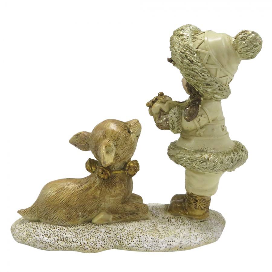 Dievčatko so srnčekom,12*6*12 cm