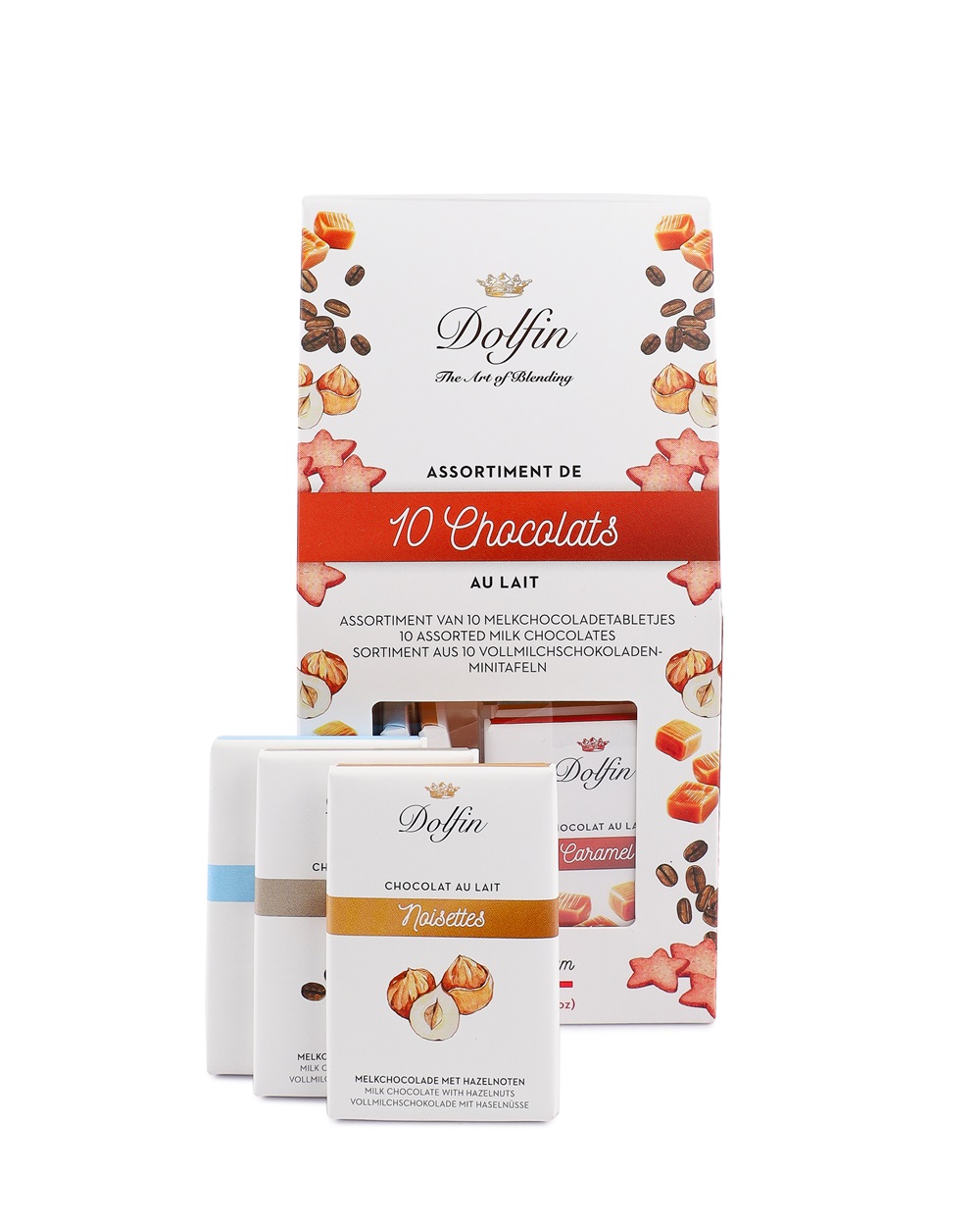 Dolfin – BOX Výber mliečnych 10 ks tabuliek o hmotnosti 10g, 5 príchutí, 100 g