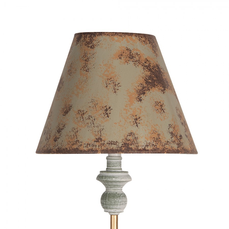 Šedo-zelená antik kovová stolná lampa Nikka - Ø 24*72 cm/E27/ 1*60W