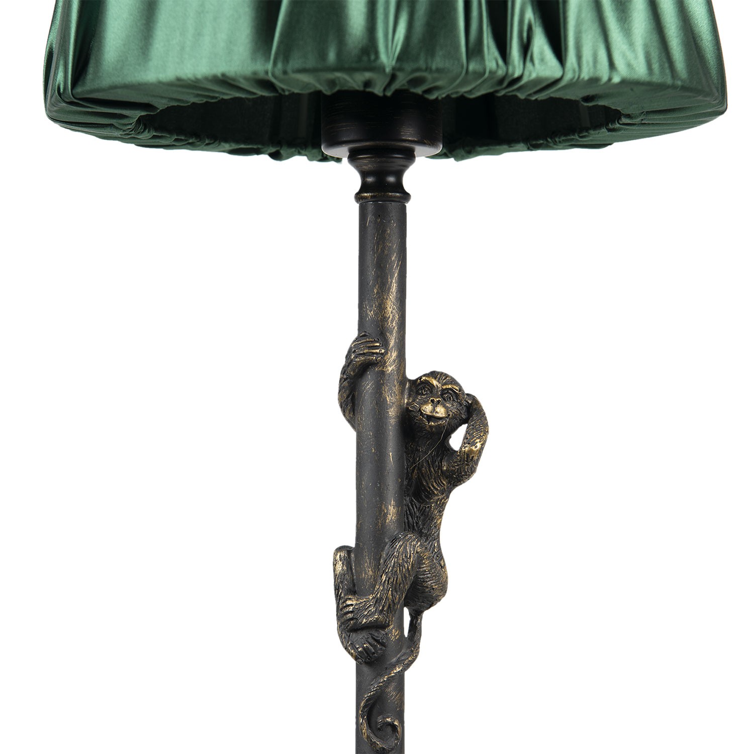 Stolová lampa s opičkou a smaragdovým tienidlom - Ø25*55 cm / E27