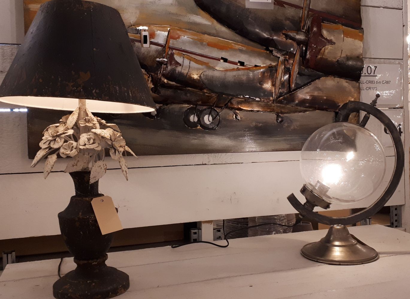Kovová stolná vintage lampa s patinou - Ø 36*73 cm / E27 60W