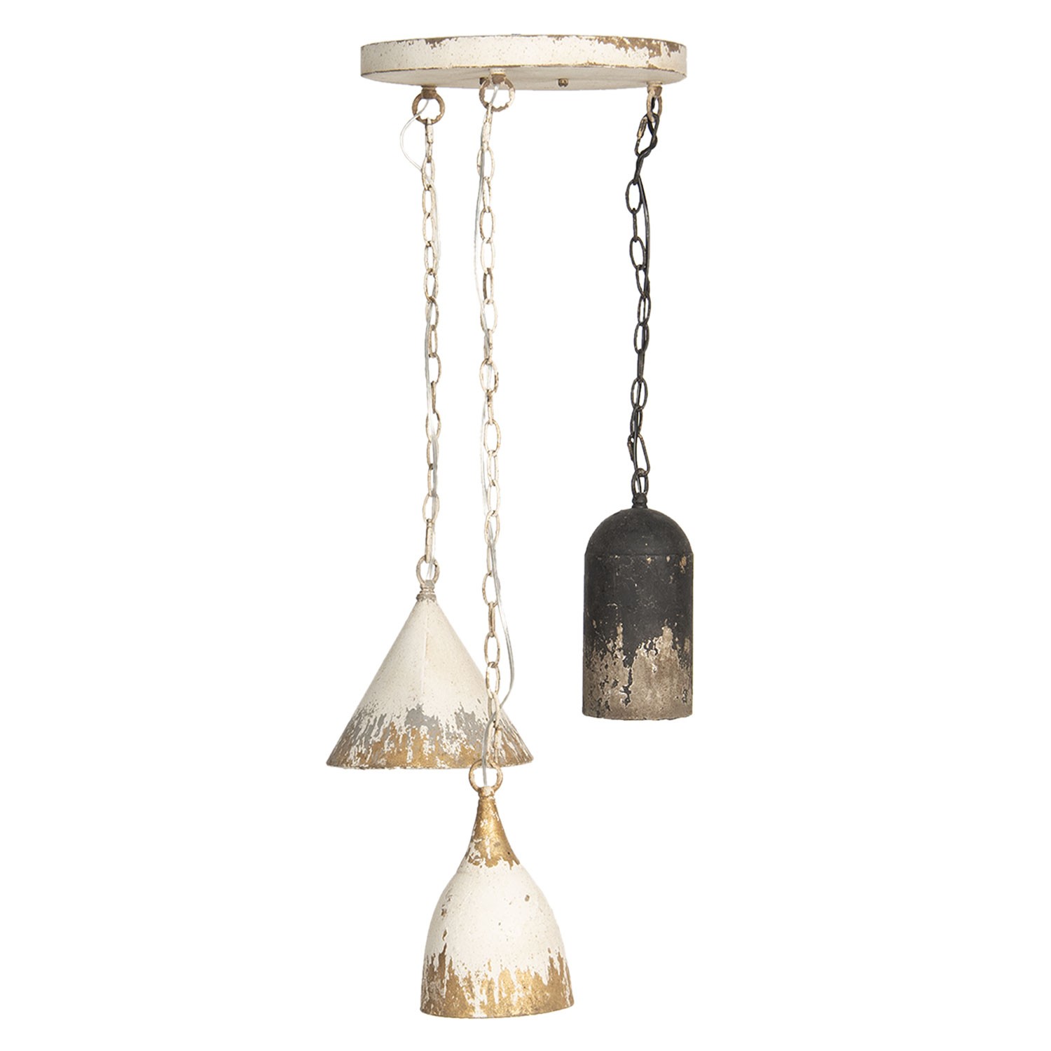 Stropný vintage luster s patinou Le Trio - Ø 70*95 cm E14/max 3*25W