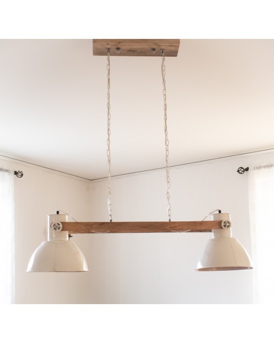 Závesné svetlo Elay 2 lampy strieborná vintage - 110*30*30 cm
