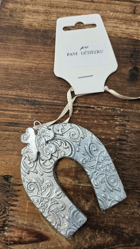Podkovička strieborná Pre pani učiteľku, 8cm