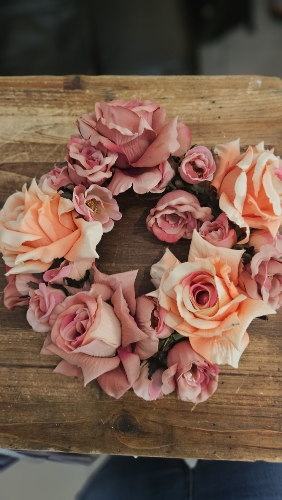 Romantic rose veniec,25cm