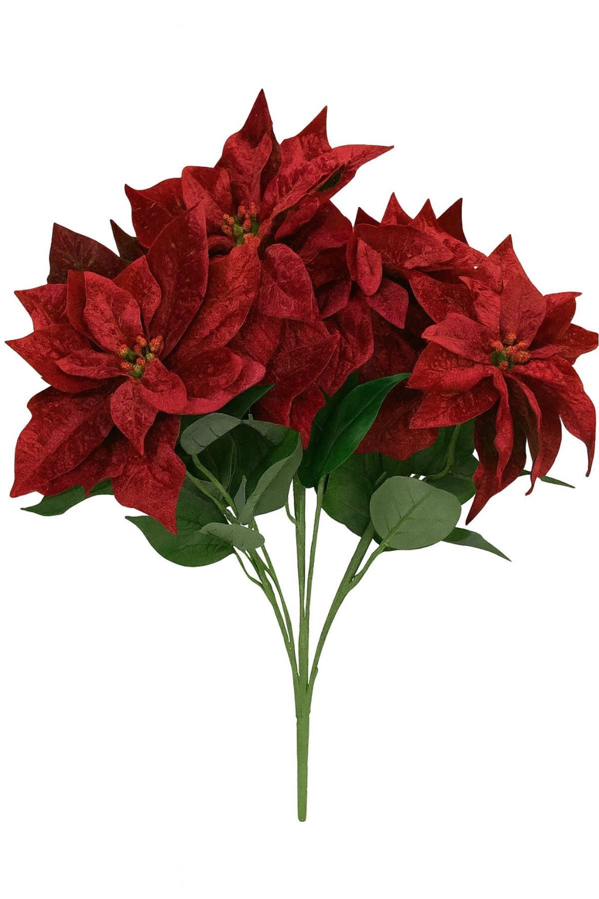 Bordová kytica vianočných ruží sametová 65cm