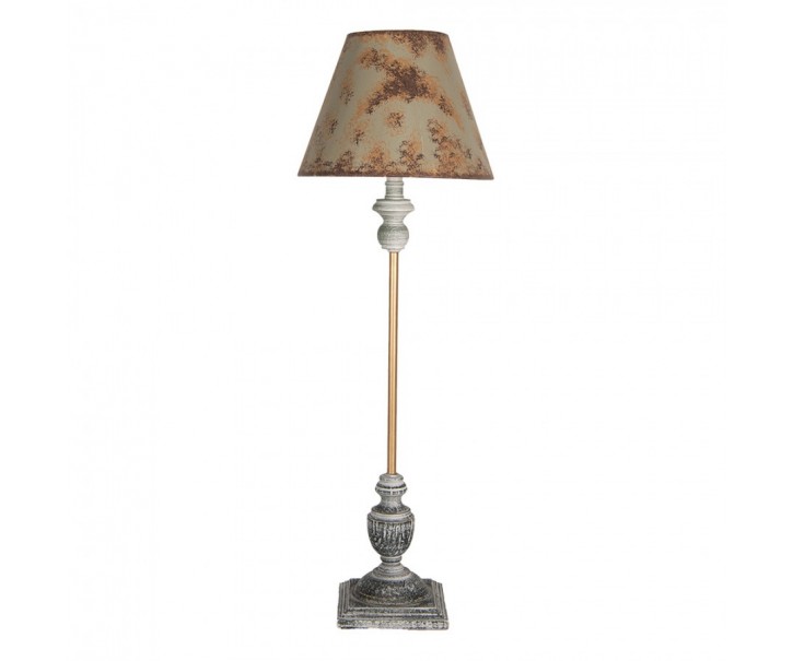 Šedo-zelená antik kovová stolná lampa Nikka - Ø 24*72 cm/E27/ 1*60W