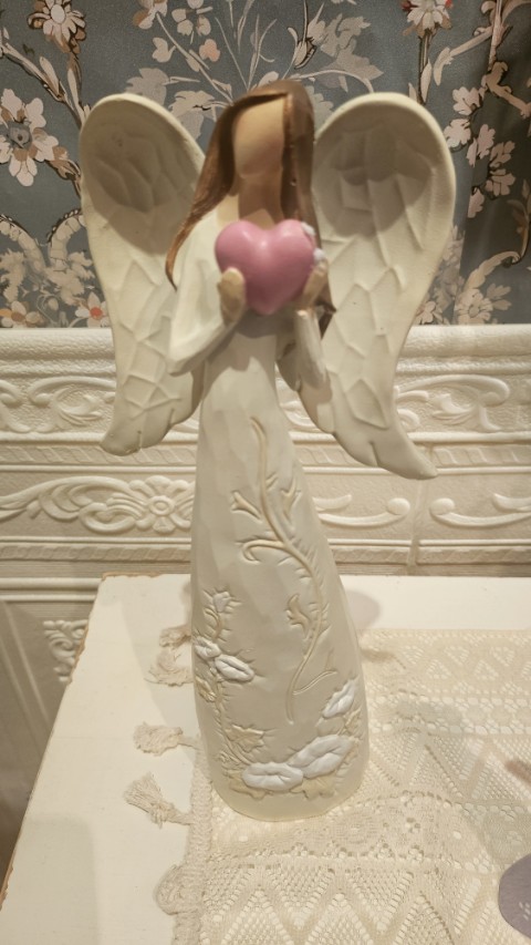 Anjel- ružové srdiečko, 30cm