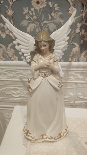 Anjel zlaté šaty, ornament-32cm