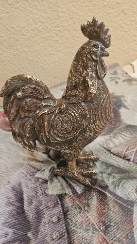 Kohút malý, 23cm zlatá patina 