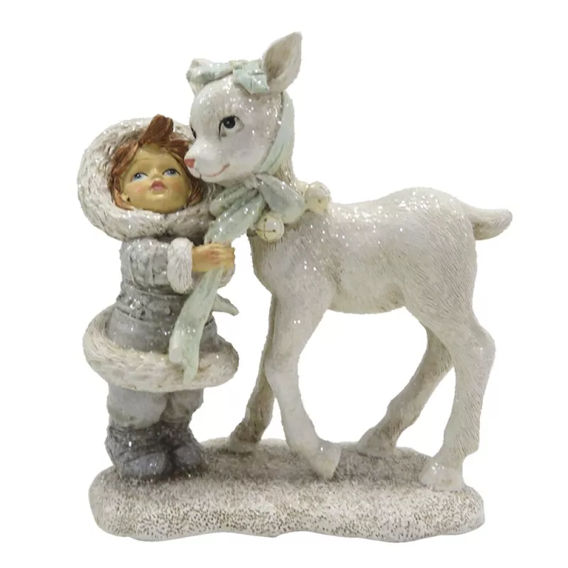 Dievčatko so srnčekom,12*6*13 cm