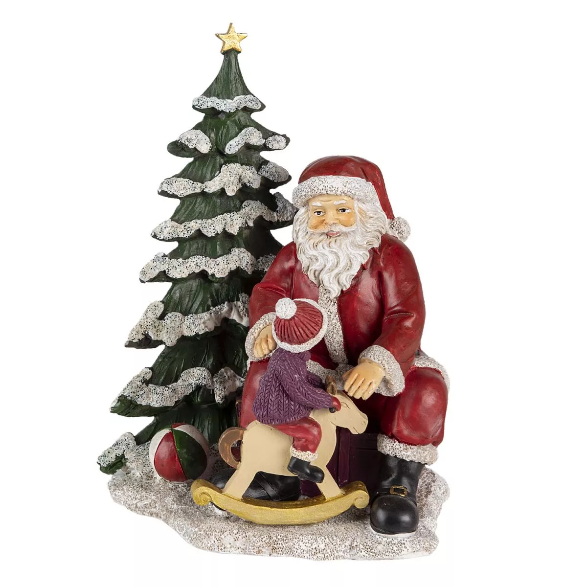 Santa s chlapcom a koníkom,16 * 13 * 22 cm