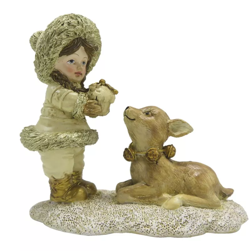 Dievčatko so srnčekom,12*6*12 cm
