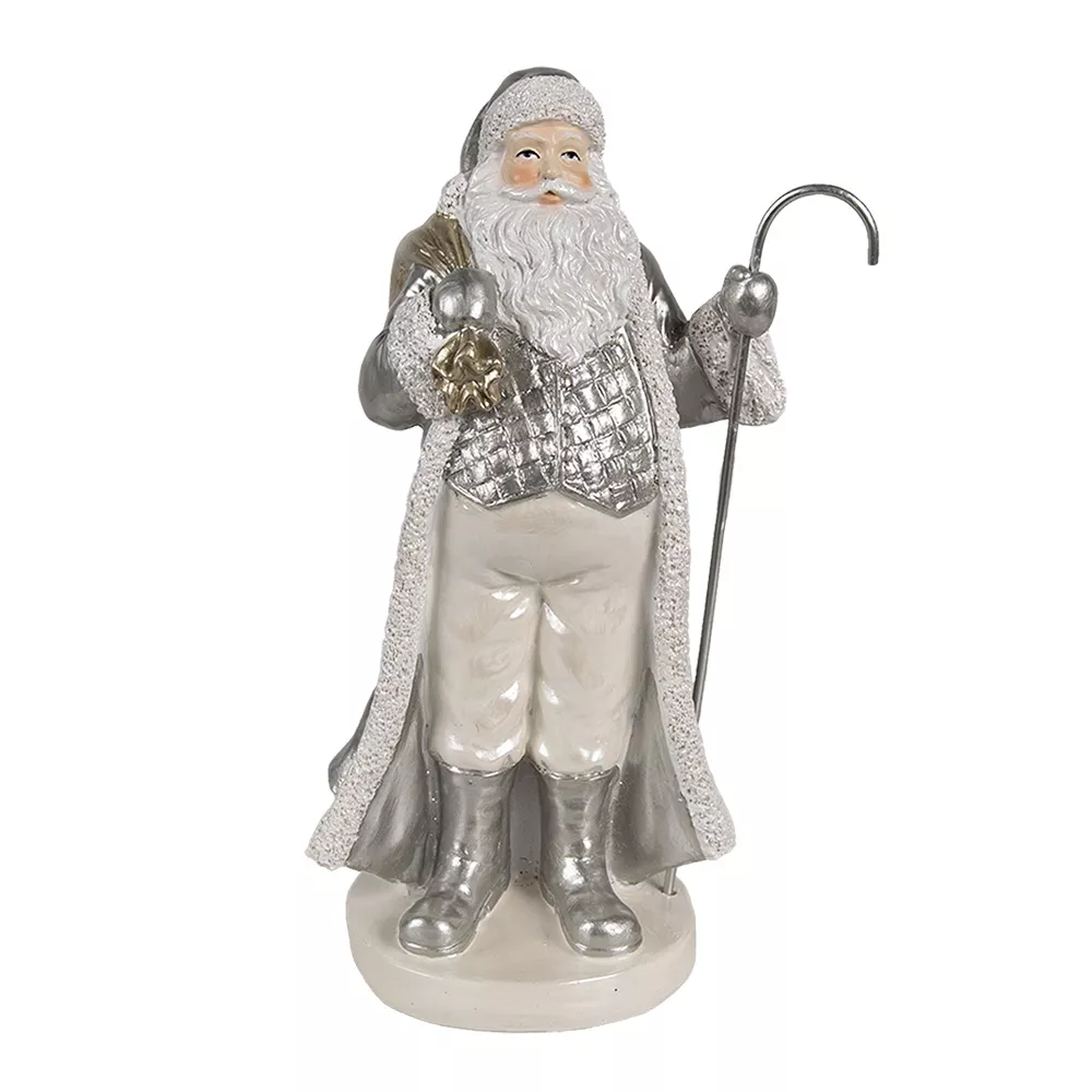 Santa Claus strieborný, 11x9x20 cm