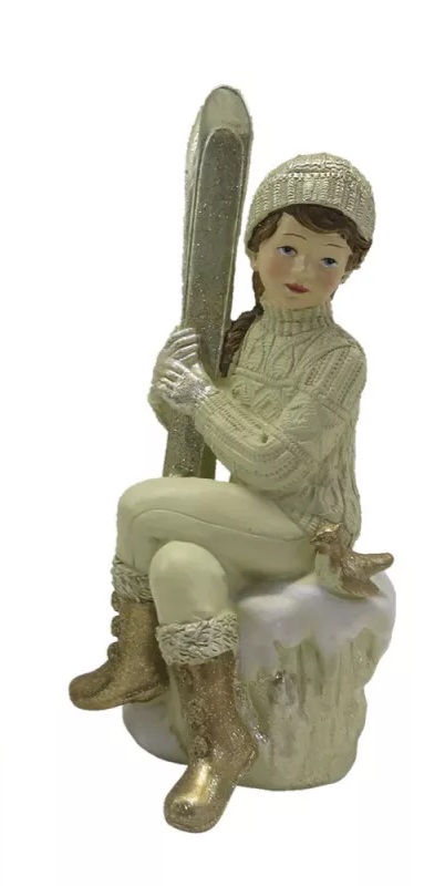 Dievča s lyžami,  10*7*18 cm