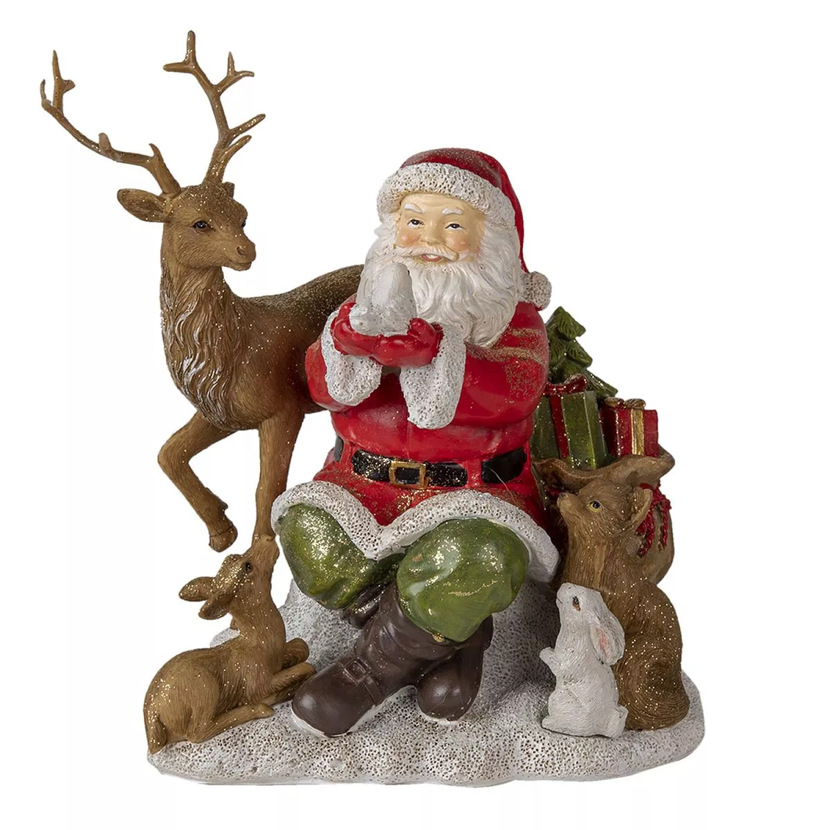 Santa so zvieratkami,18*13*19 cm