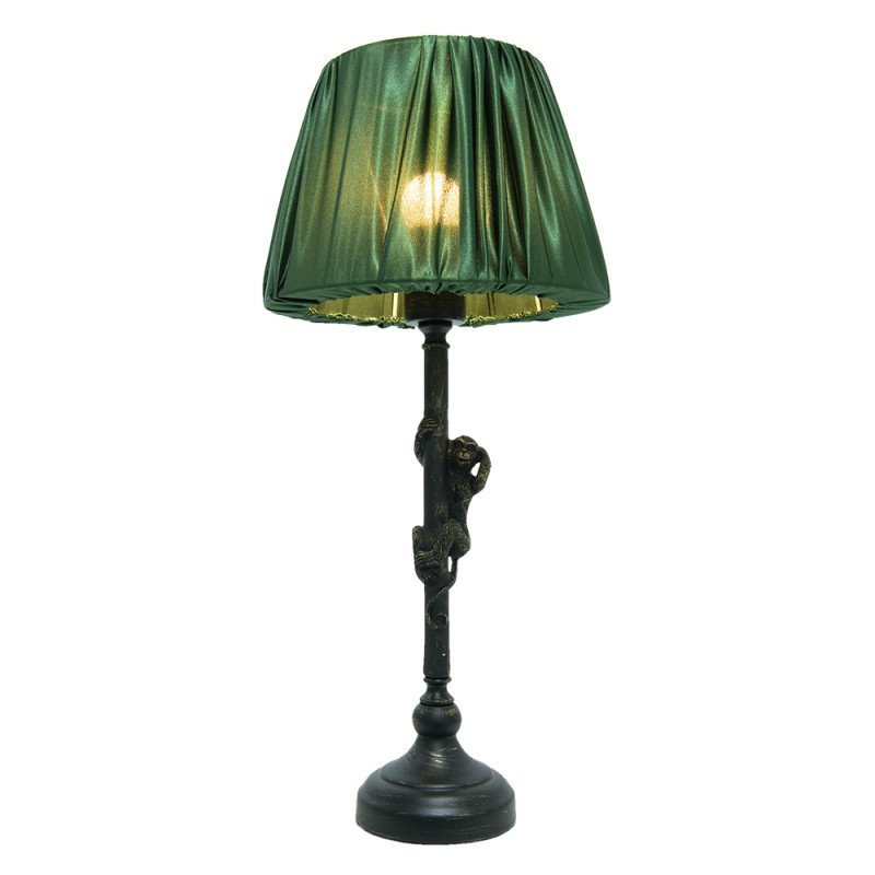Stolová lampa s opičkou a smaragdovým tienidlom - Ø25*55 cm / E27