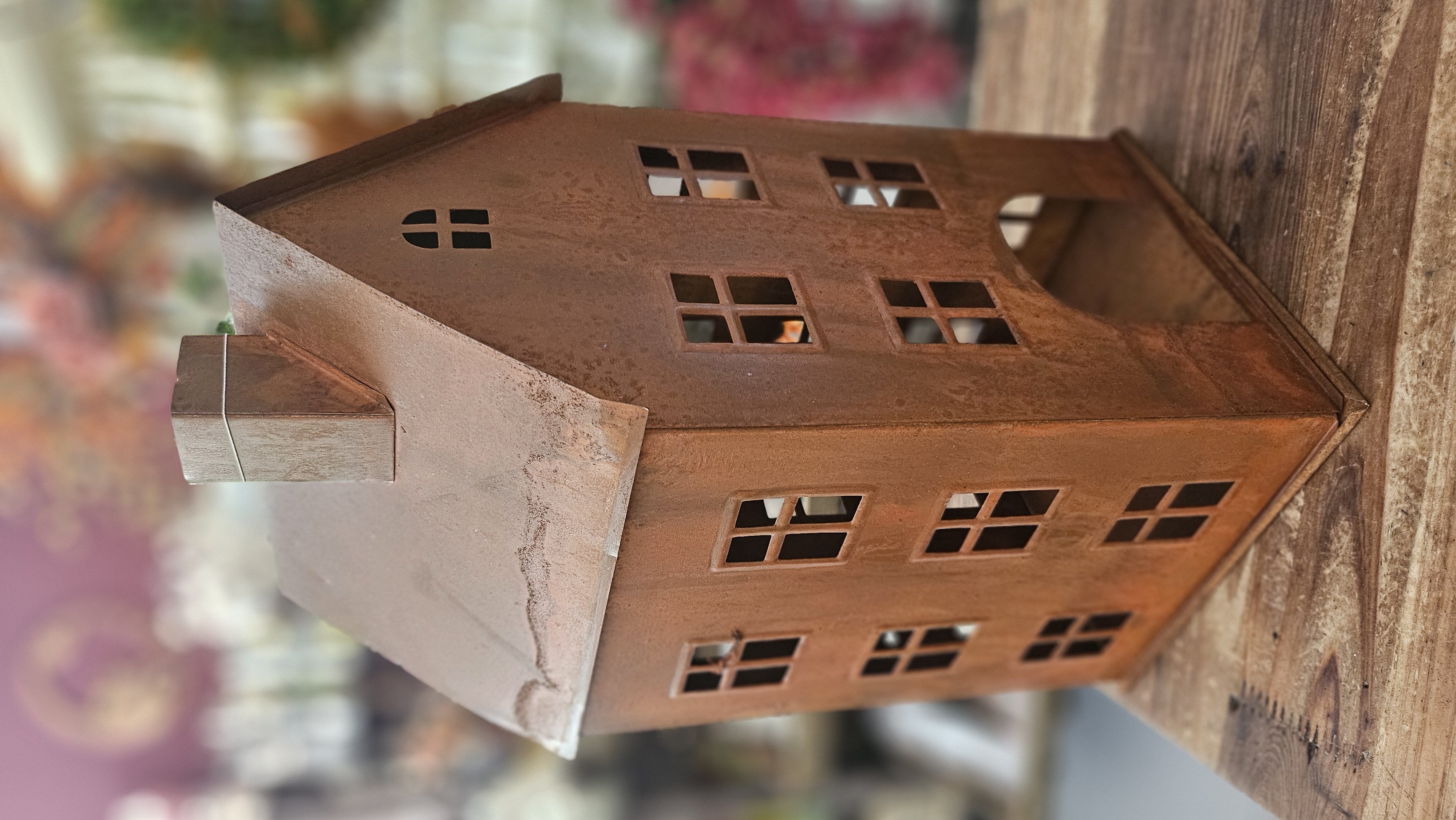 Domček3,hrdzavý- 37x17cm