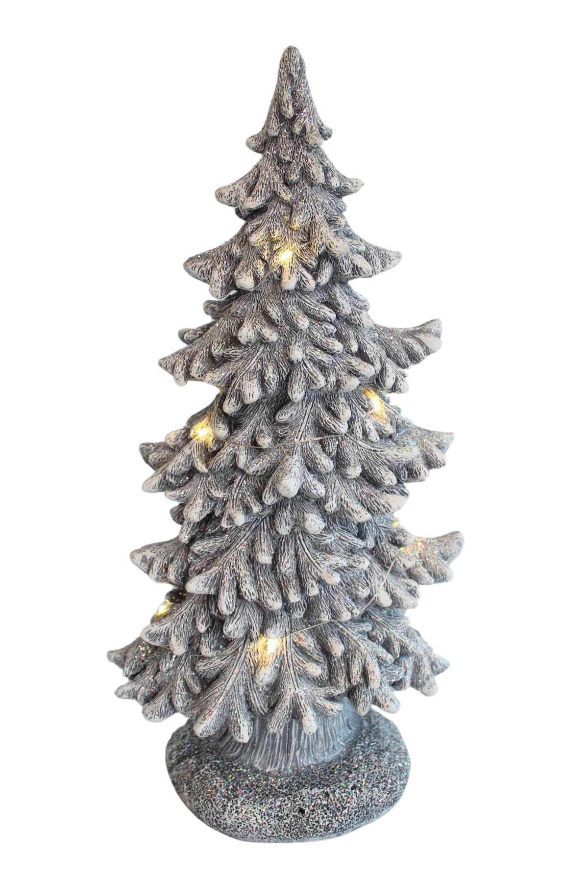 Strieborný svietiaci vianočný stromček 39cm