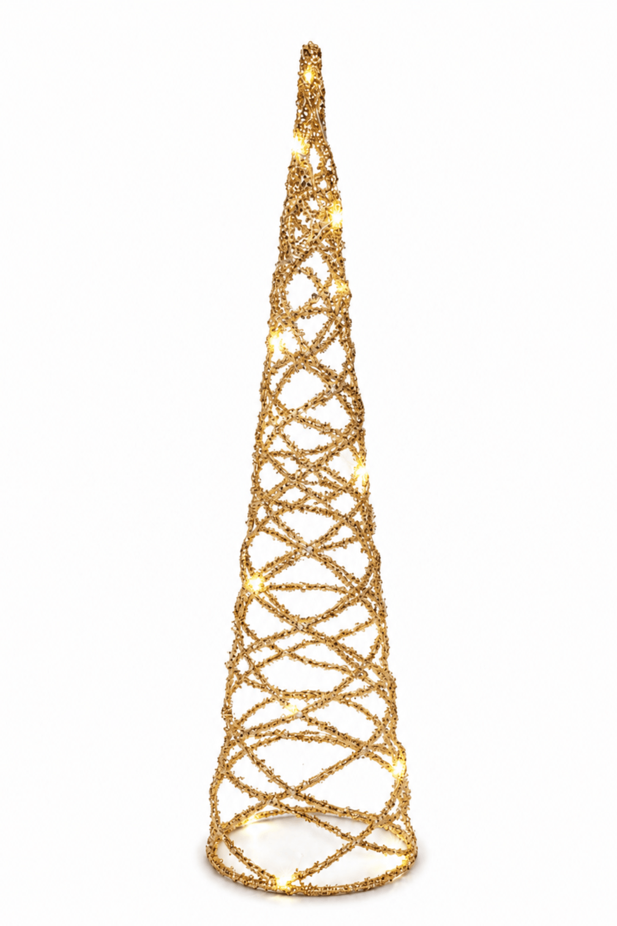 Zlatý svietiaci vianočný stromček 60 cm 30 LED