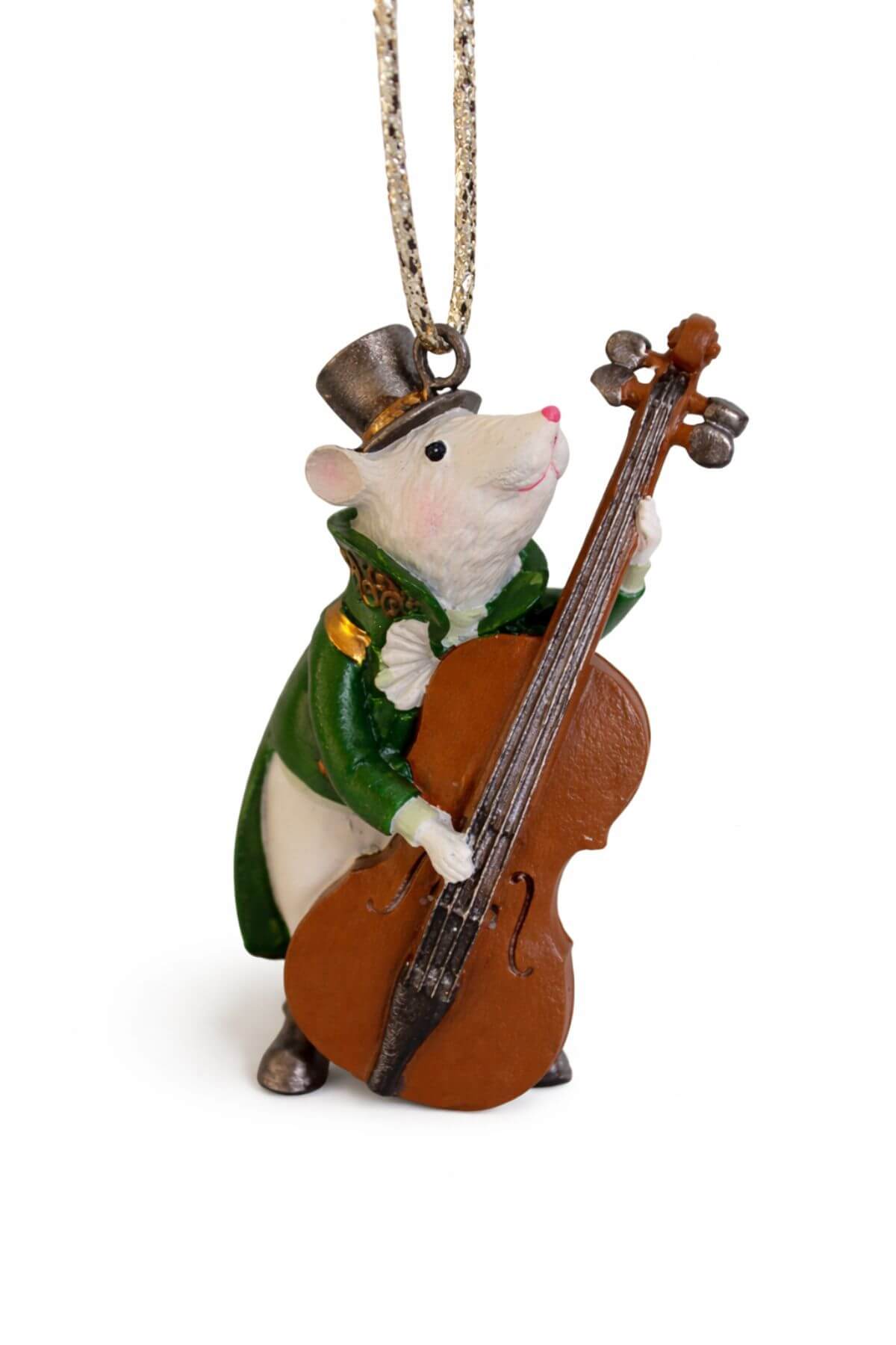 Myšiak muzikant vianočná ozdoba 9cm