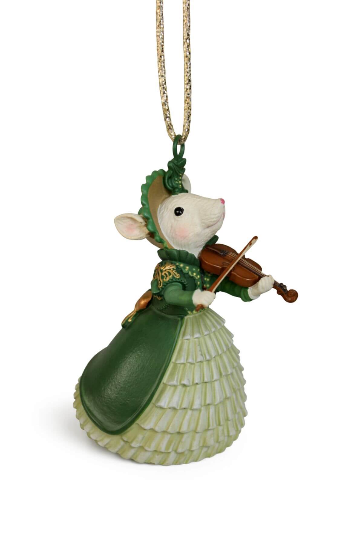 Myška muzikantka vianočná ozdoba 9cm