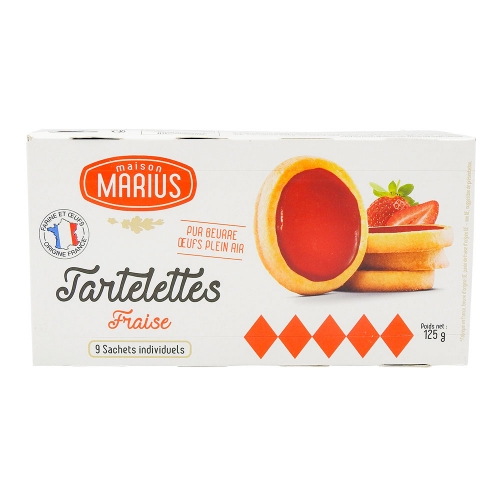 Maison Marius Sušienky tartaletky jahodové, Francúzsko, krabica 125g
