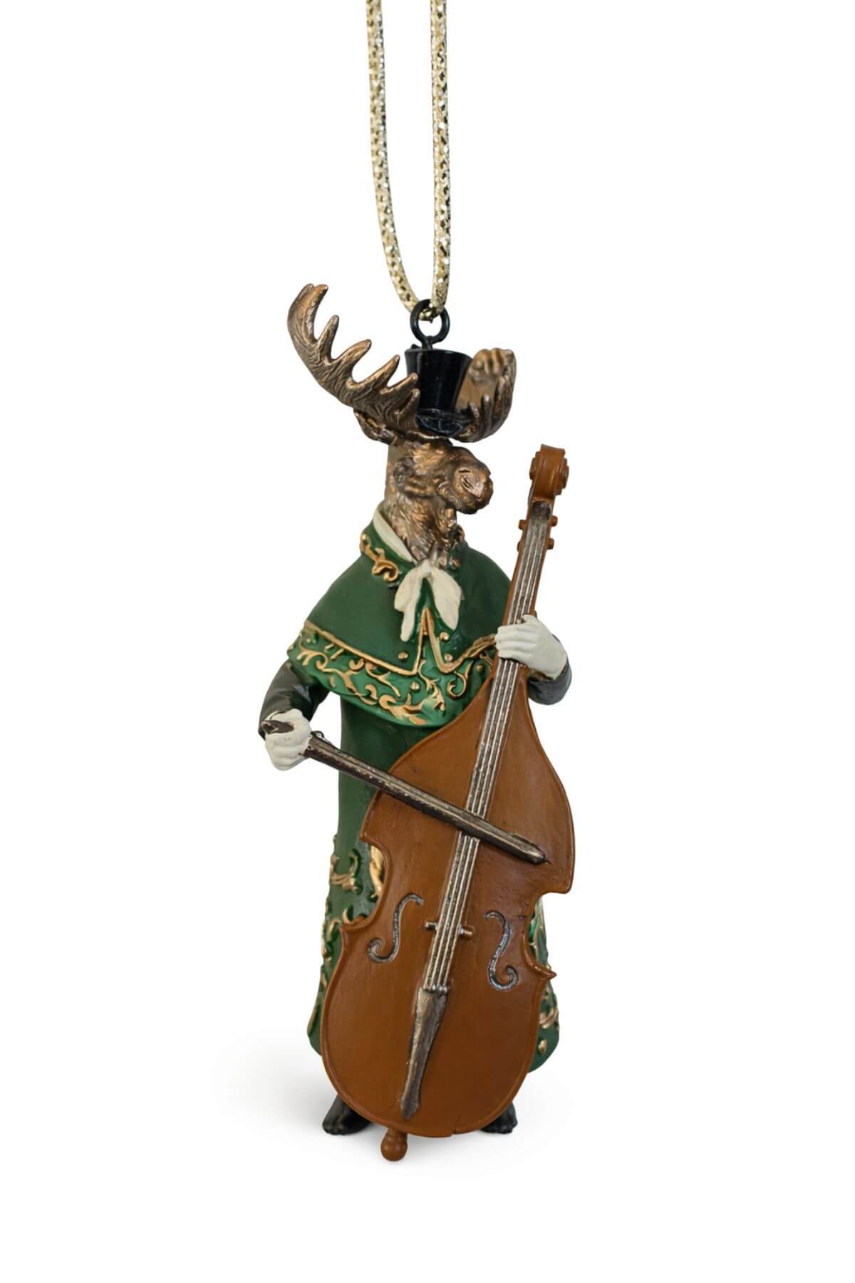 Jeleň muzikant vianočná ozdoba 12cm