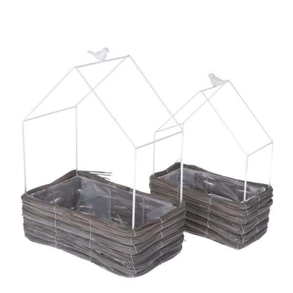 Domčeky s vtáčikom - na kvety -Set