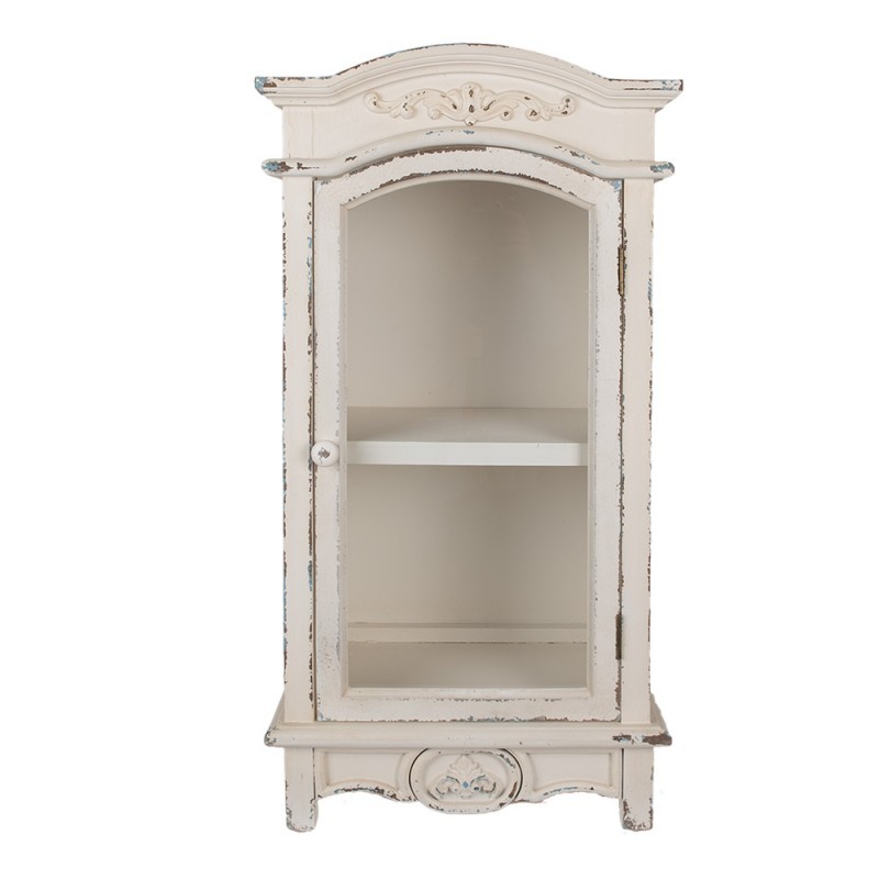 Béžová nástenná drevená skrinka s ornamentami Dinia - 45*30*88 cm