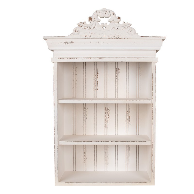 Béžová nástenná drevená skrinka s ornamentom Jinna - 51*20*77 cm