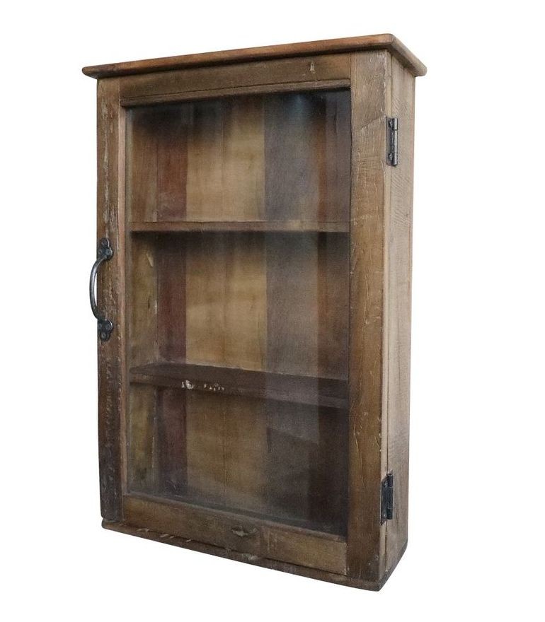 Hnedá antik drevená nástenná polička Grimaud Unit - 40*13*60 cm