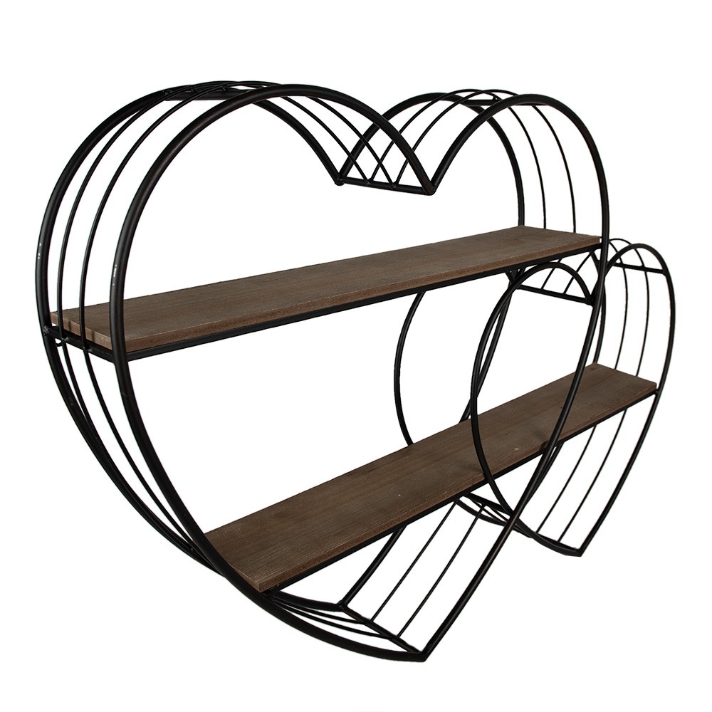 Nástenná polička v tvare spojených sŕdc Heartia - 93*15*65 cm