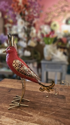 Vtáčik princ červeno zlatý 32,5cm/32,5cm