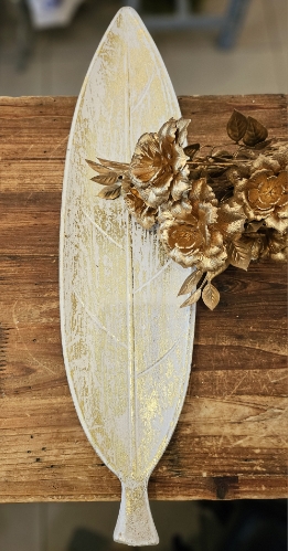 Drevená zlatá dekoračná misa, 51cm/13cm 