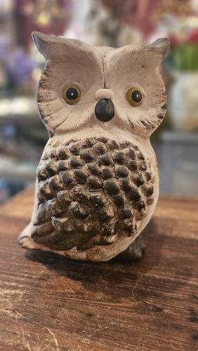 Sova,imitácia dreva, 19cm