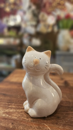 Mačka rustikálna,sivá 12cm