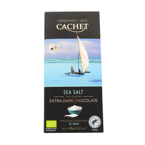 Cachet Horká čokoláda BIO 72% s morskou soľou, 90g