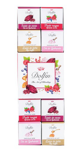 Dolfin – Sucré-salé, Výber 24 tabuliek o hmotnosti 5g, 4 príchutí, 120g.