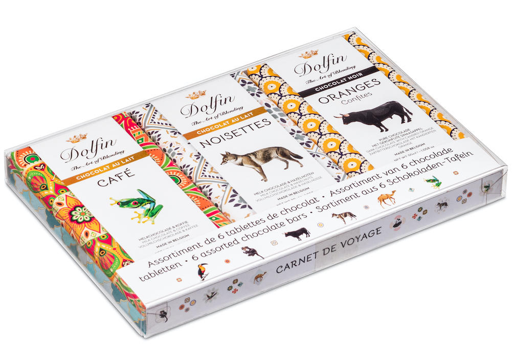 Dolfin – Výber 6 Tablettes „Carnet De Voyage“30 g, 6 príchutí, 180 g.